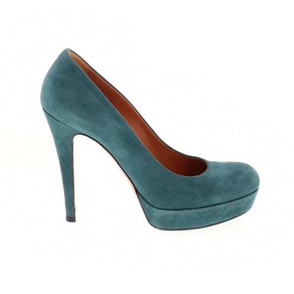 Gucci suede heels pumps shoes size 36.5 - Picture 3 of 6